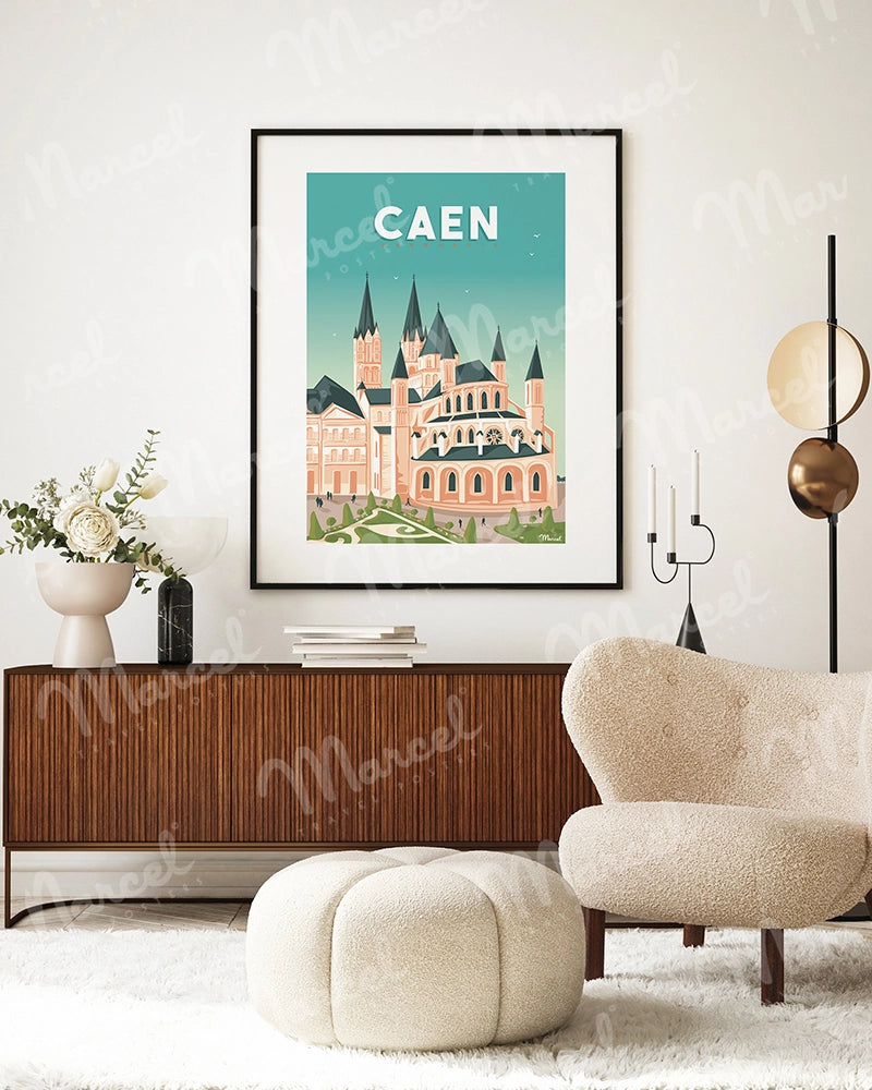 Affiche CAEN "L'Abbaye aux Hommes"