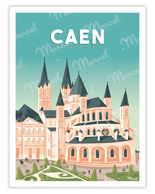 Affiche CAEN "L'Abbaye aux Hommes"