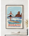 Affiche BIARRITZ " Retrosurf - Côte des Basques "