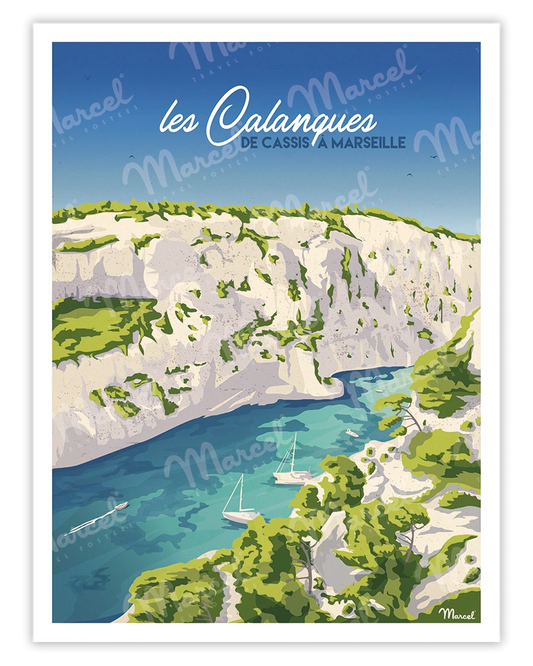 Poster LES CALANQUES "From Cassis to Marseille"