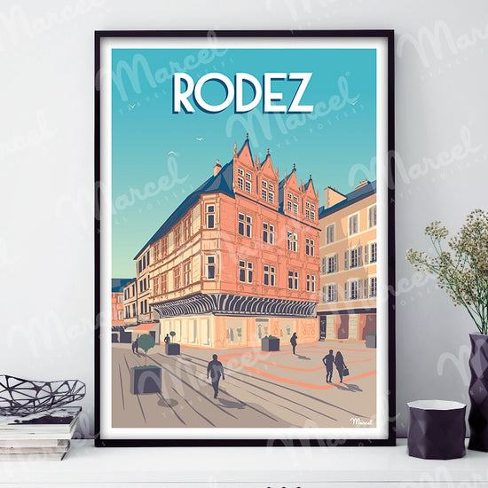 Affiche RODEZ " Place de l’Olmet "