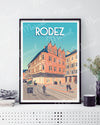 Affiche RODEZ " Place de l’Olmet "