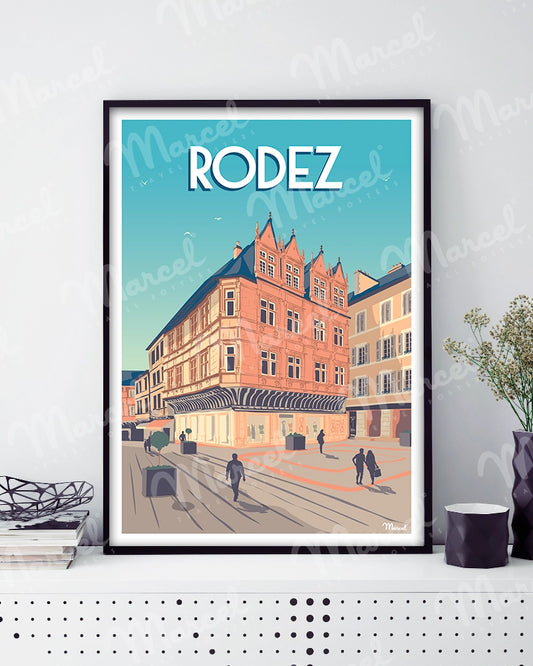Affiche RODEZ " Place de l’Olmet "
