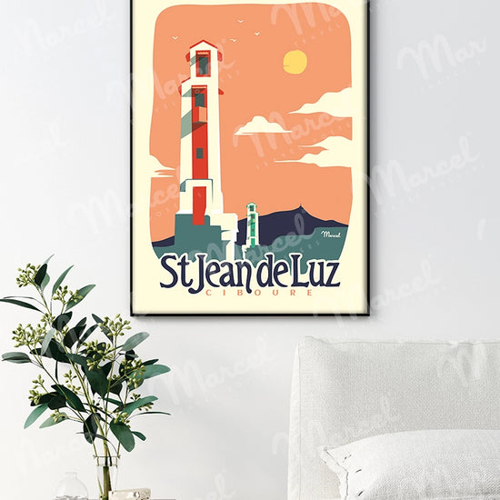 Affiche SAINT JEAN DE LUZ - CIBOURE "Les Phares"