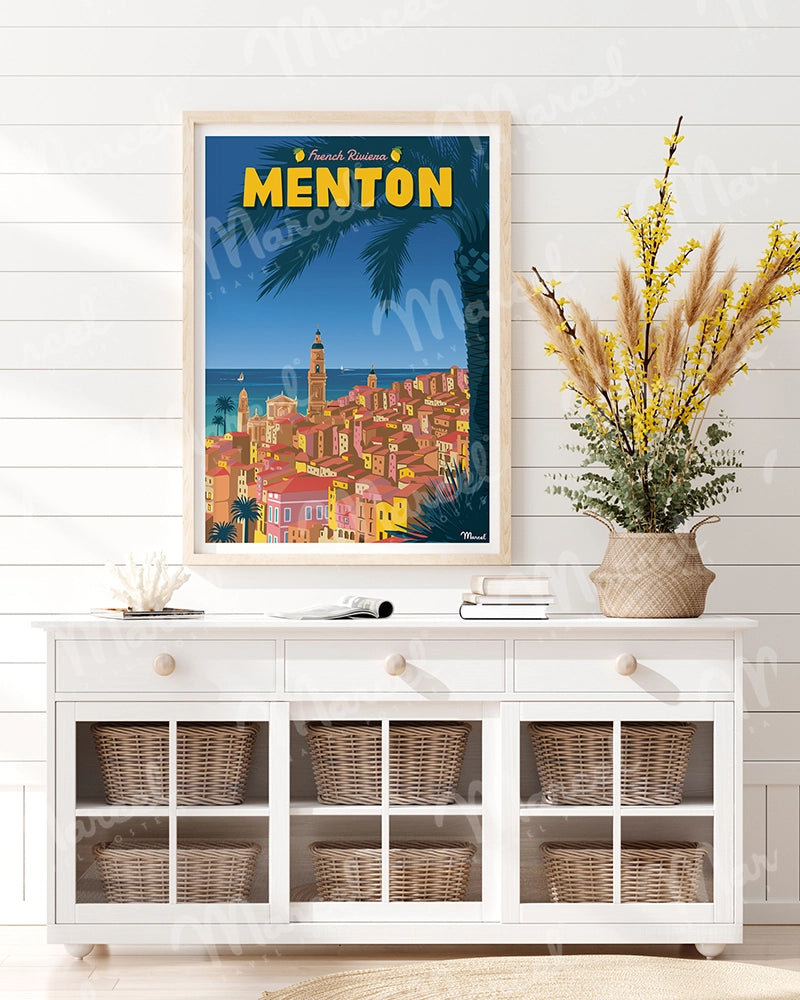Affiche MENTON "French Riviera"