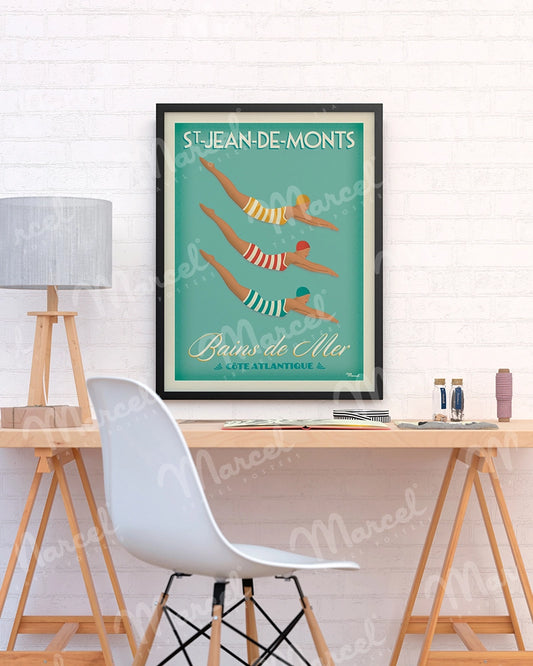 Affiche SAINT JEAN DE MONTS "Bains de Mer"