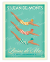 Affiche SAINT-JEAN-DE-MONTS "Bains de Mer"