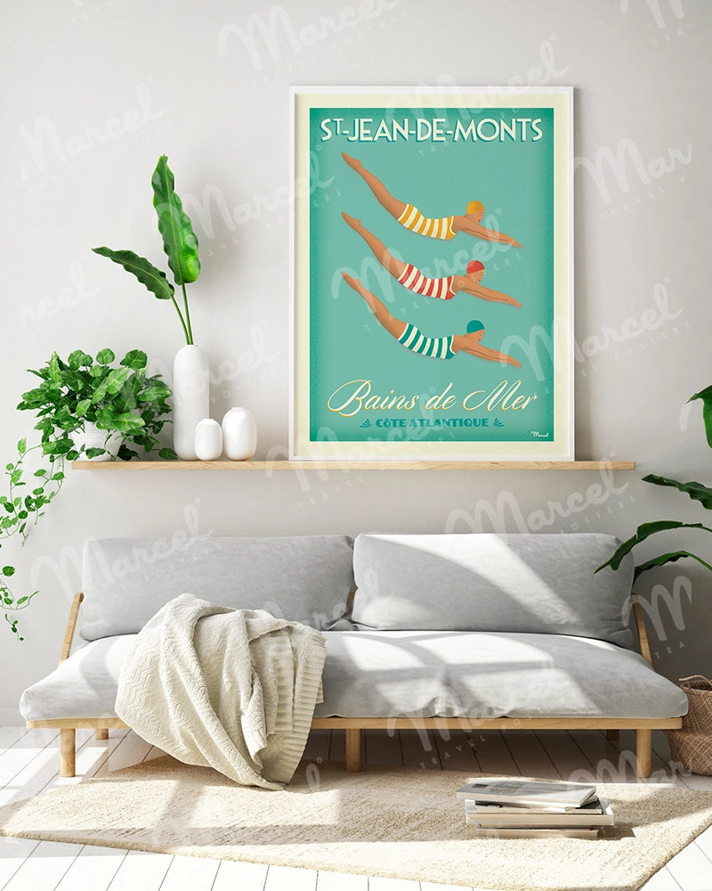 Affiche SAINT JEAN DE MONTS "Bains de Mer"