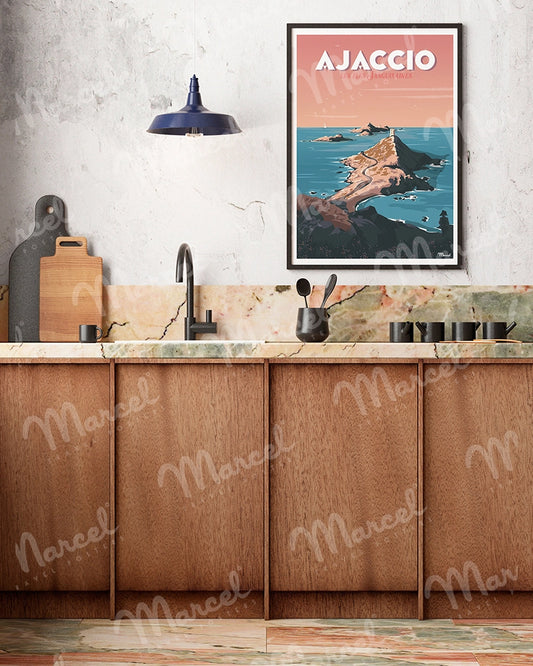 Affiche AJACCIO " Les Îles Sanguinaires "