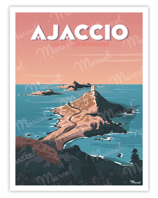 Affiche AJACCIO " Les Îles Sanguinaires "