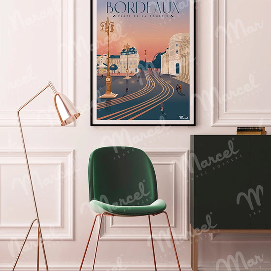 Affiche BORDEAUX "Place de la Comédie"
