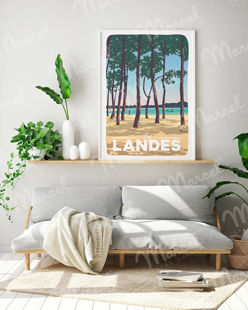 Affiche LANDES "Au Bord du Lac"