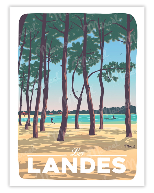 Affiche LANDES "Au Bord du Lac"