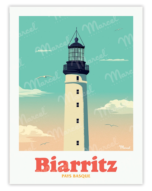 Affiche BIARRITZ "Le Phare"