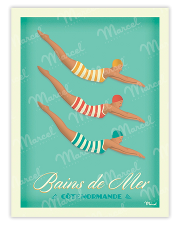 NORMANDY COAST "Sea Bathing" poster
