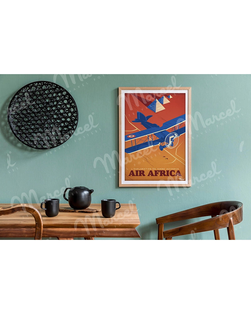 Affiche AIR AFRICA "Exploration en Terre Inconnue"