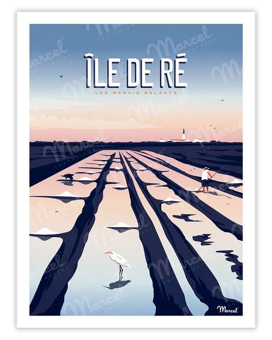 Poster ÎLE DE RÉ "Salt Marshes"
