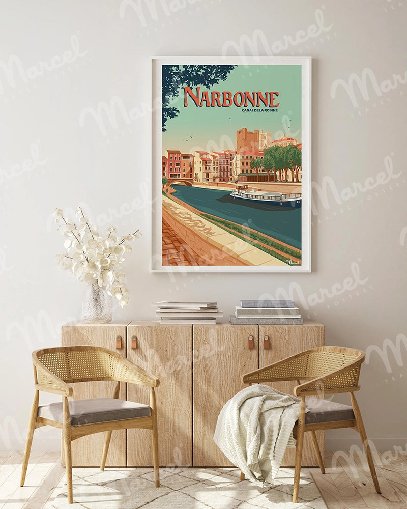 Affiche NARBONNE ''Le Canal de la Robine''