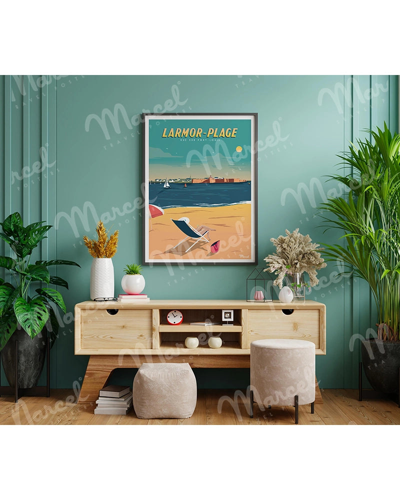Affiche LARMOR-PLAGE "Vue sur Port-Louis"