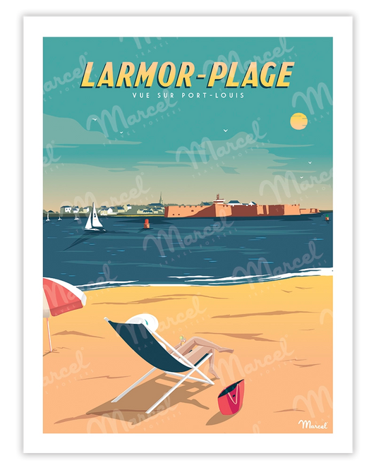 Affiche LARMOR-PLAGE "Vue sur Port-Louis"