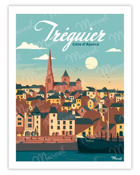 Affiche TRÉGUIER "Côte D'Ajoncs"
