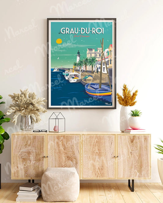 Affiche LE GRAU DU ROI ''Port Camargue"