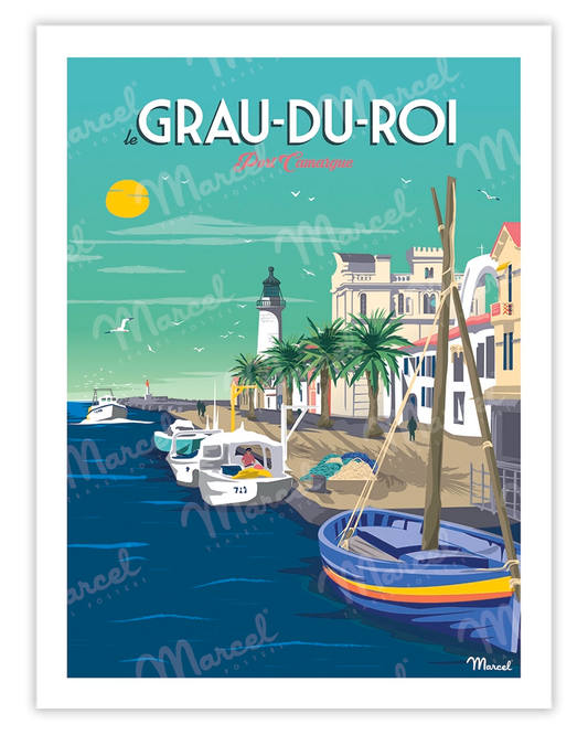 Poster LE GRAU DU ROI "Port Camargue"