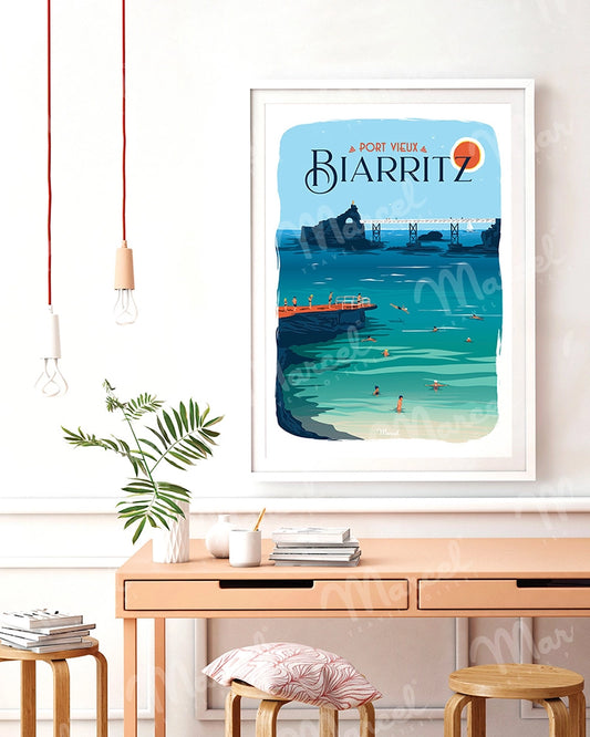 Affiche BIARRITZ "Port Vieux"