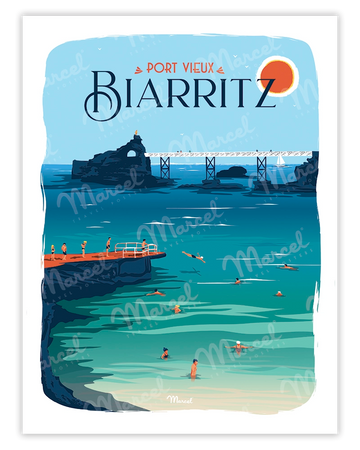 Affiche BIARRITZ "Port Vieux"