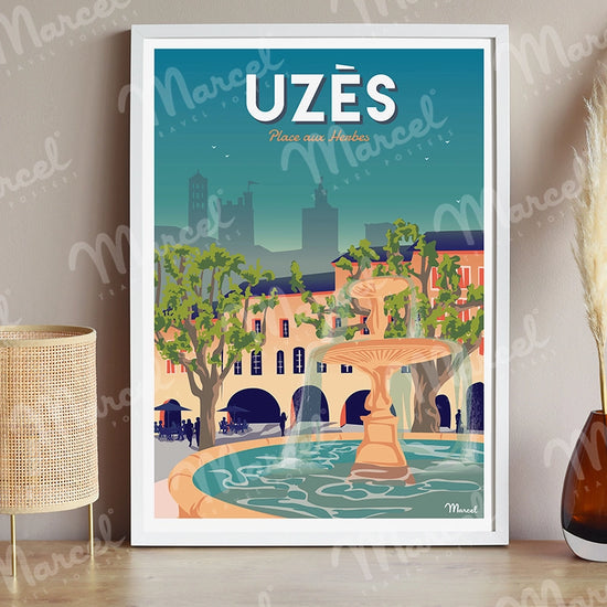 Affiche UZES "Place aux Herbes"