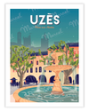 Affiche UZÈS "Place aux Herbes"