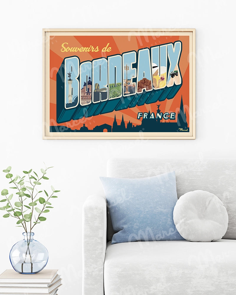 Affiche BORDEAUX "Greetings from"