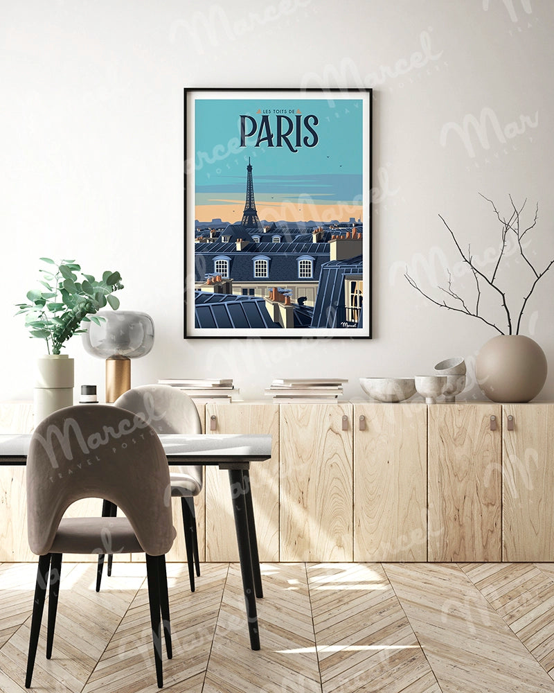 Affiche PARIS "Les Toits"