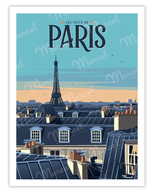 Affiche PARIS "Les Toits"