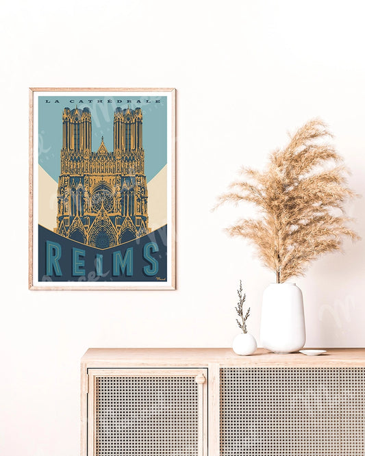 Affiche REIMS "La Cathédrale"