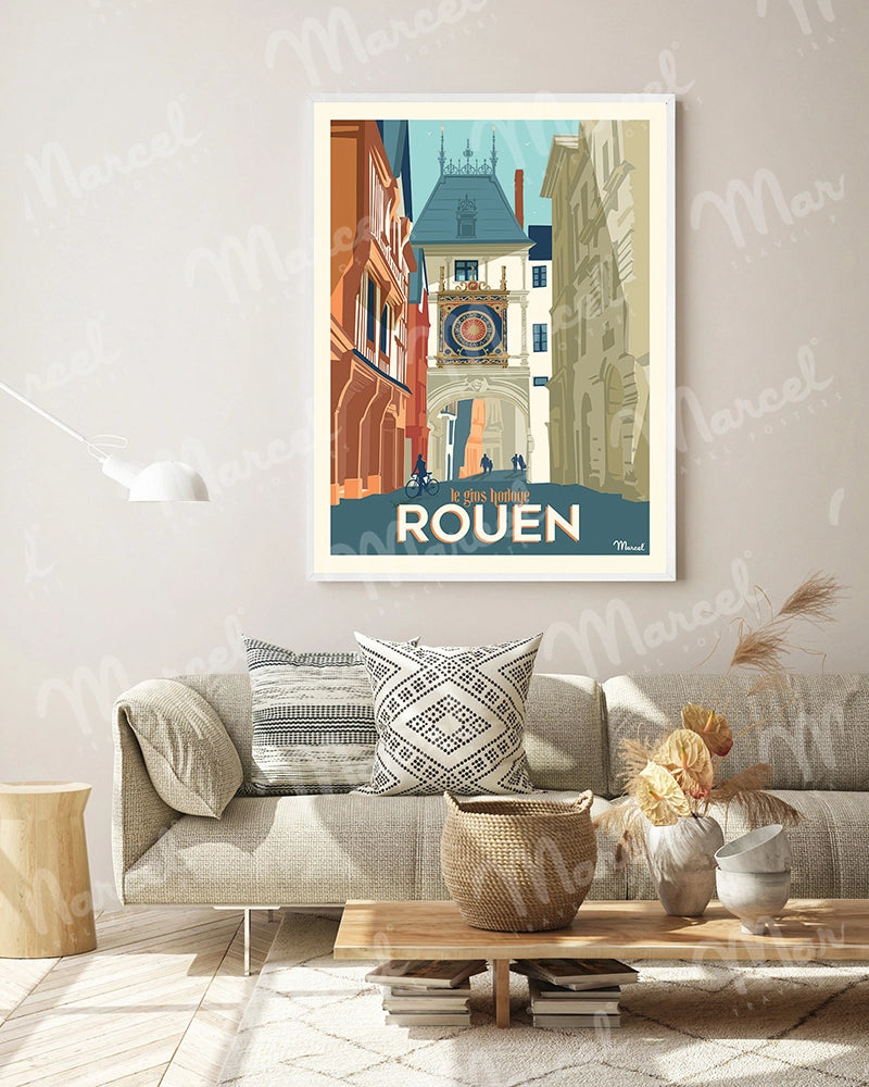 Affiche ROUEN "Le Gros Horloge"