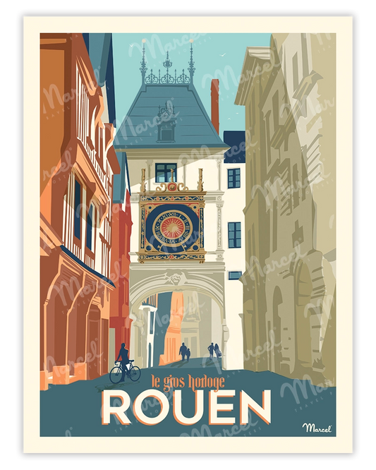 Affiche ROUEN "Le Gros Horloge"