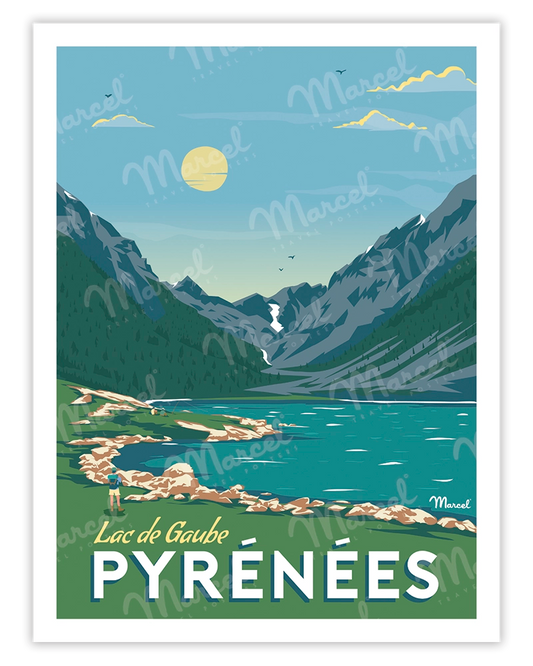 PYRENEES poster "Lake Gaube"