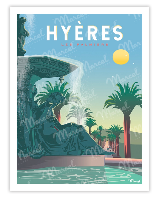 Affiche HYÈRES "Les Palmiers"