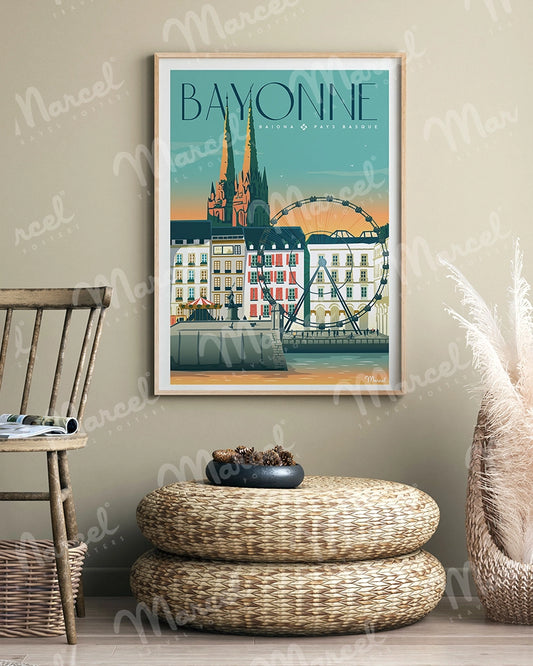 Affiche BAYONNE "Place du Réduit"
