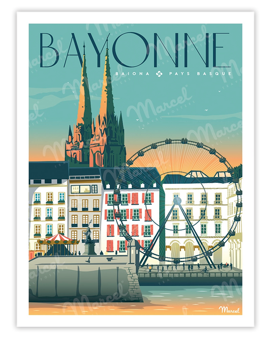 BAYONNE poster "Place du Réduit"