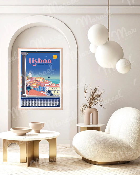 Affiche LISBONNE "Miradouro de Santa Luzia"