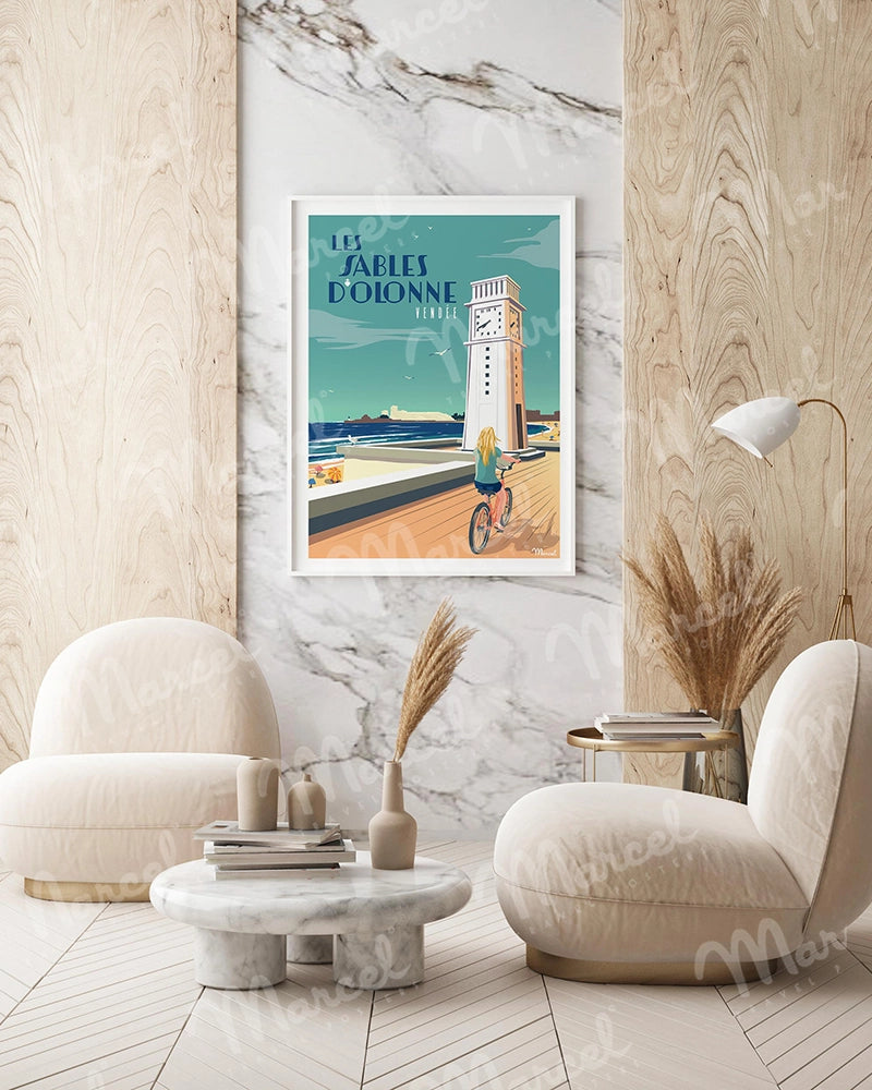 Affiche LES SABLES D'OLONNE "L'Horloge"