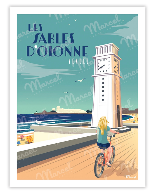 Affiche LES SABLES D'OLONNE "L'Horloge"