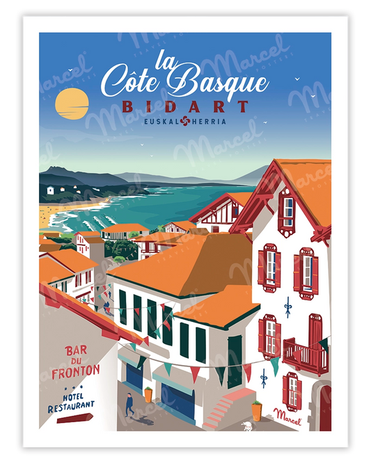 Affiche BIDART "Côte Basque"