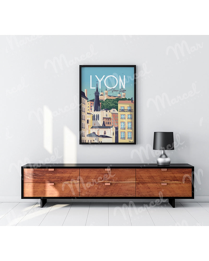 Affiche LYON "Place Bellecour"