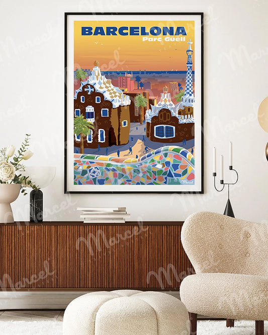 Affiche BARCELONE "Parc Güell"