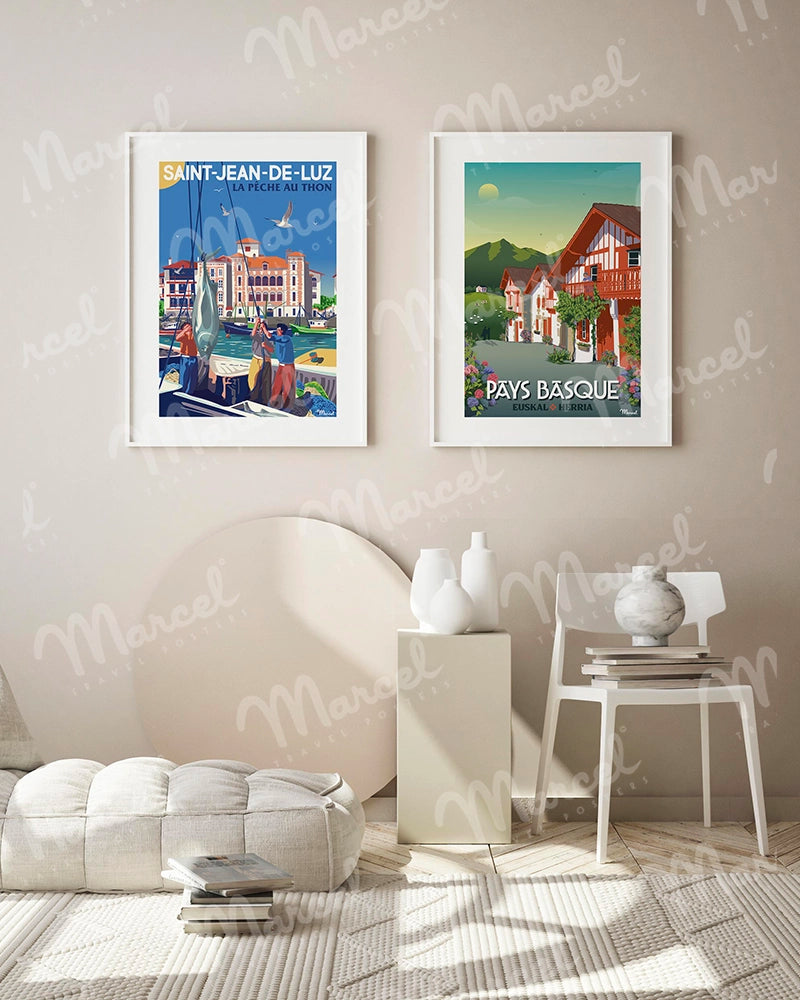 Affiche SAINT JEAN DE LUZ "La pêche au thon"