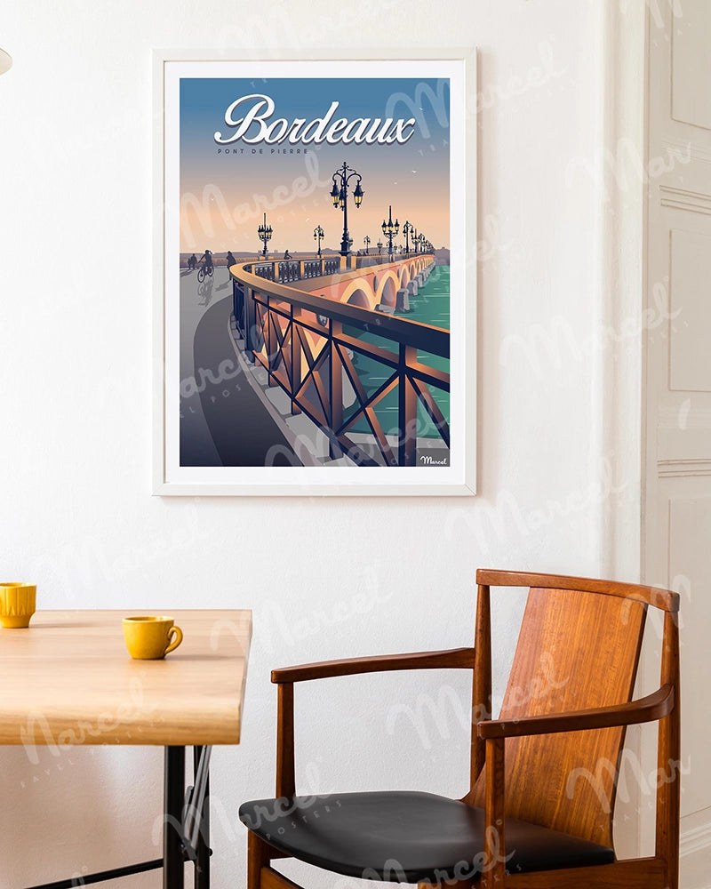 Affiche BORDEAUX "Pont de Pierre"