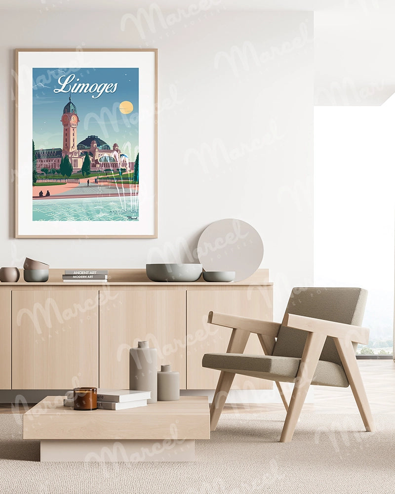 Affiche LIMOGES "Gare des Bénédictins"